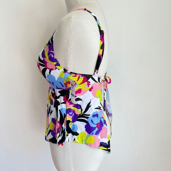 Bar III Paradise Garden Tankini Top Floral Print Size Small - Picture 5 of 12